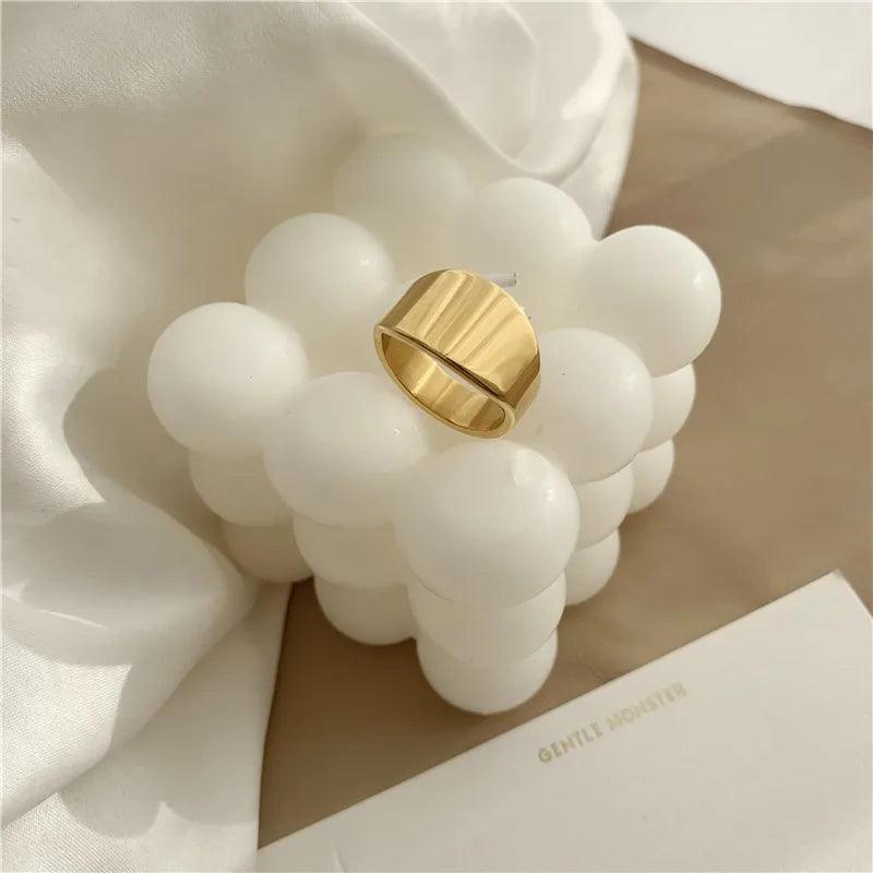 simple style commute solid color stainless steel plating gold plated rings - Lilah jewellery boutique 