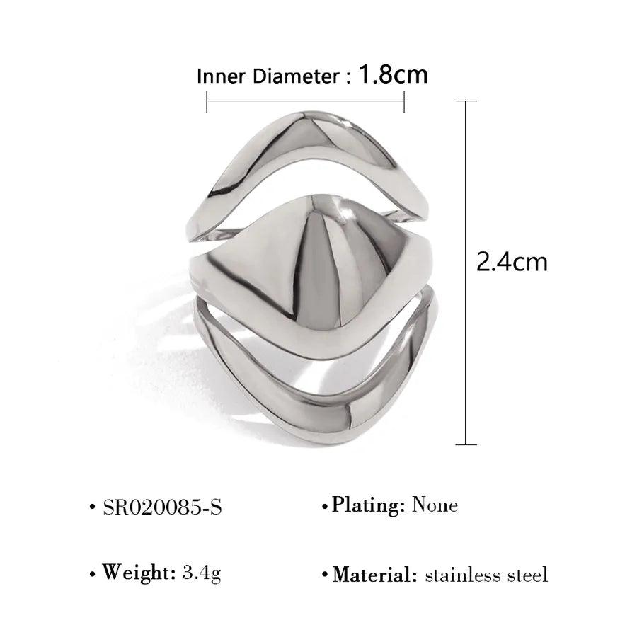 Jewelry Geometric 304 Stainless Steel 18K Gold Plated Open Rings - Lilah jewellery boutique 