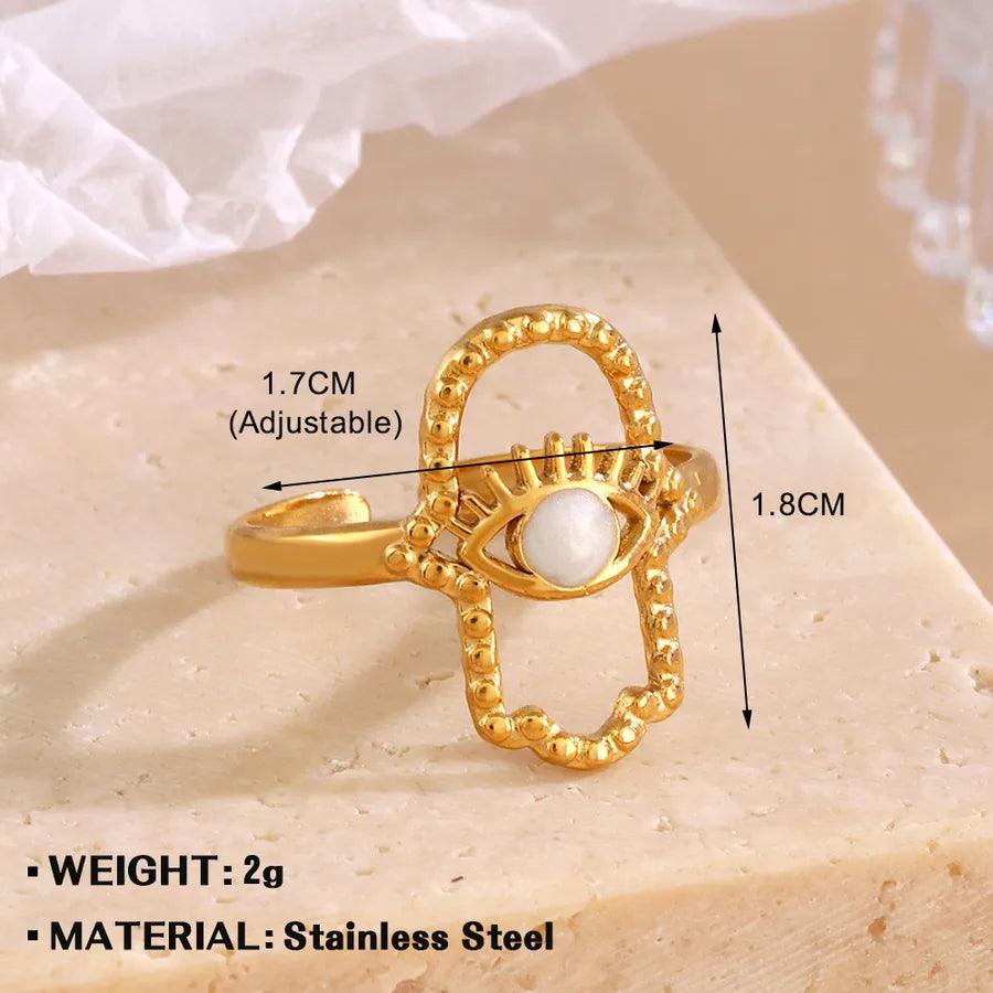 Wholesale Jewelry Simple Style Geometric 304 Stainless Steel Plating Open Rings - Lilah jewellery boutique 