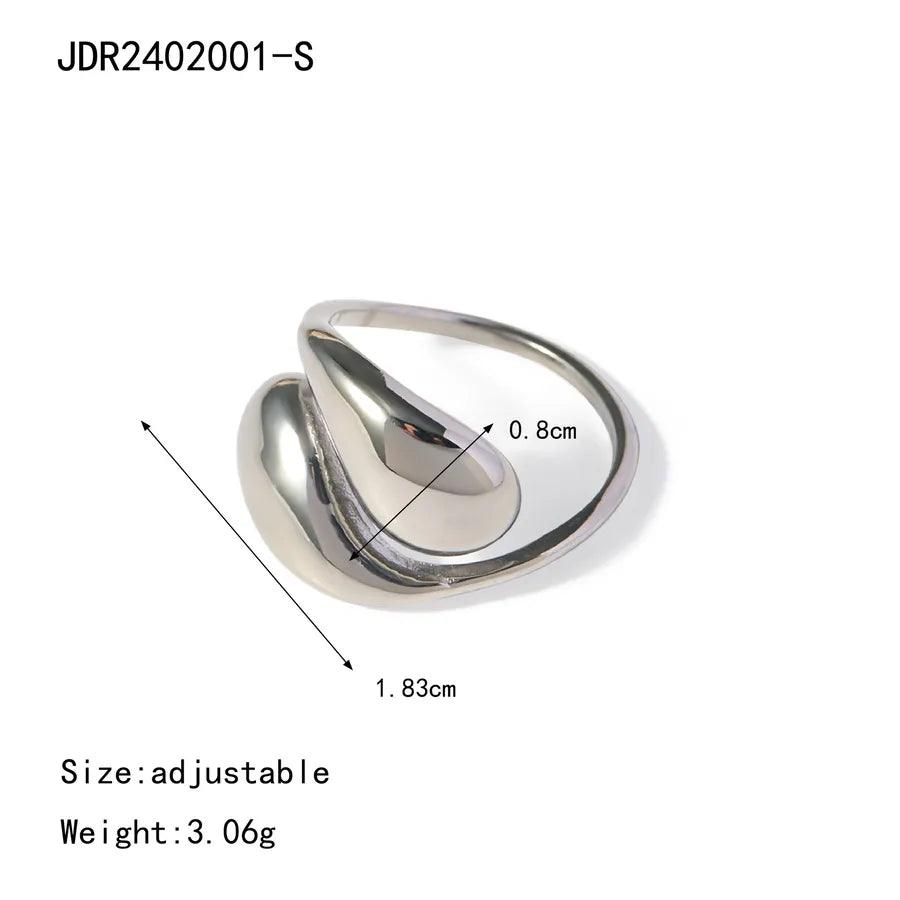 Jewelry Exaggerated Artistic Geometric 304 Stainless Steel Layered Open Rings - Lilah jewellery boutique 