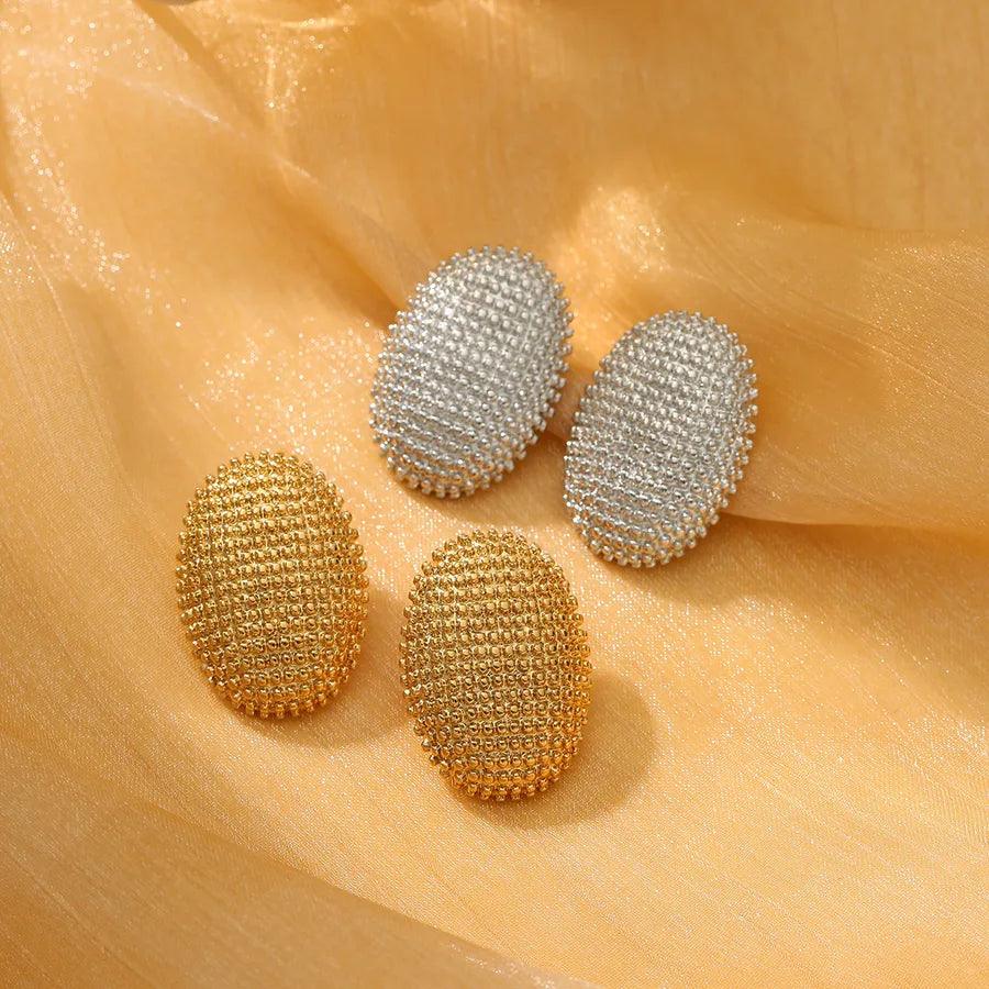 1 Pair Simple Style Oval 304 Stainless Steel Ear Studs - Lilah jewellery boutique 