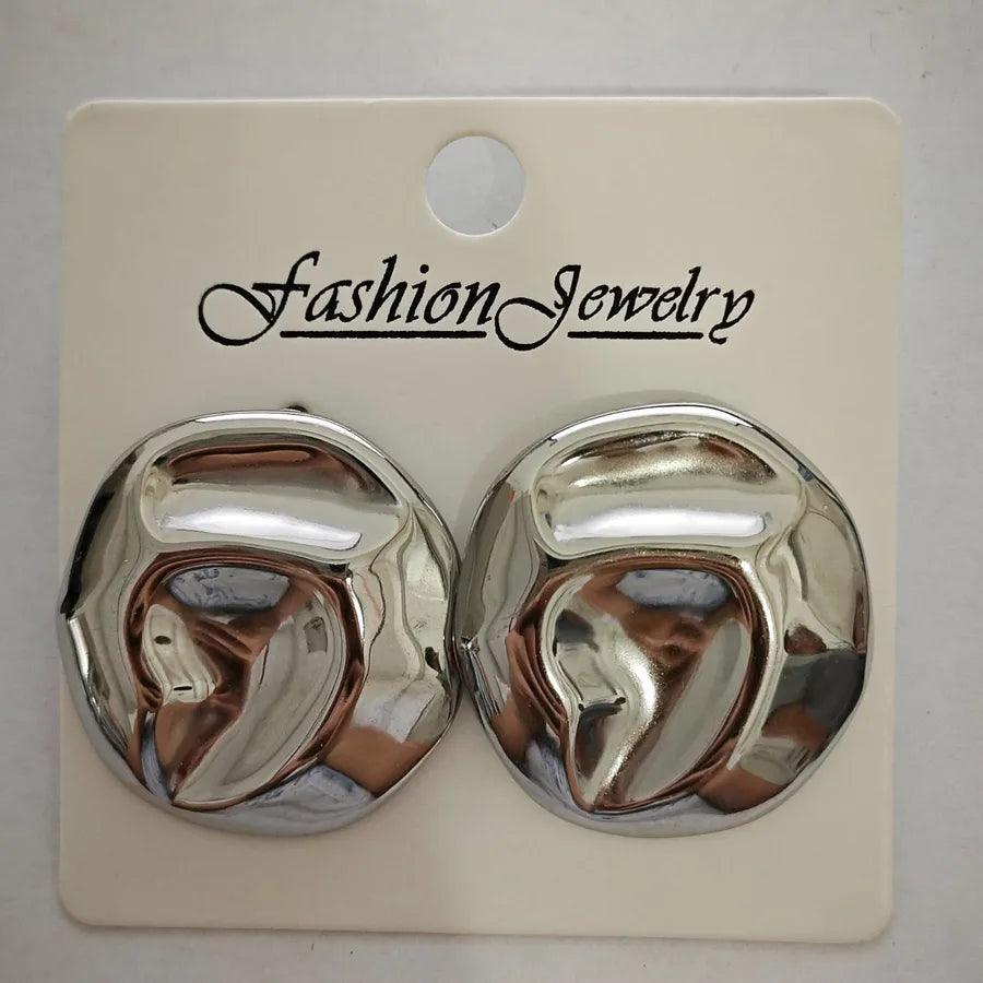 1 Pair Retro Solid Color Irregular Plating 304 Stainless Steel Ear Studs - Lilah jewellery boutique 