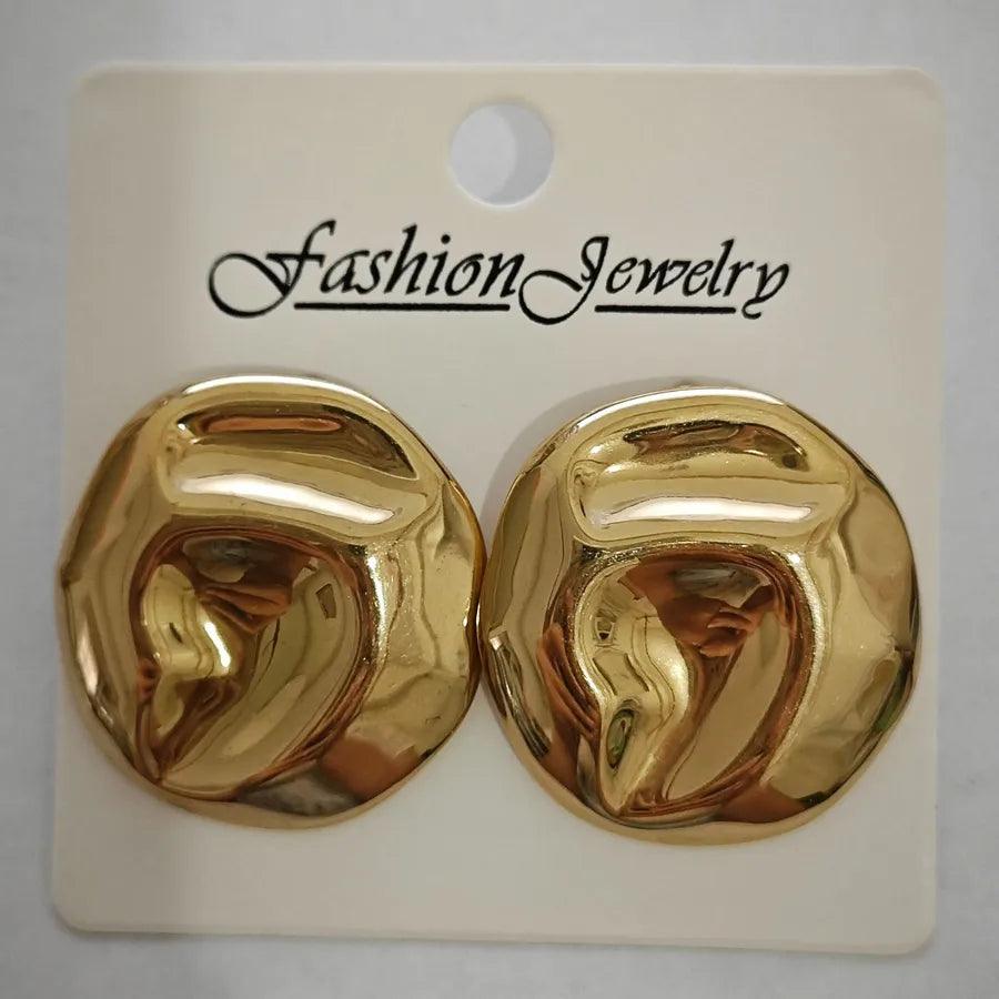 1 Pair Retro Solid Color Irregular Plating 304 Stainless Steel Ear Studs - Lilah jewellery boutique 