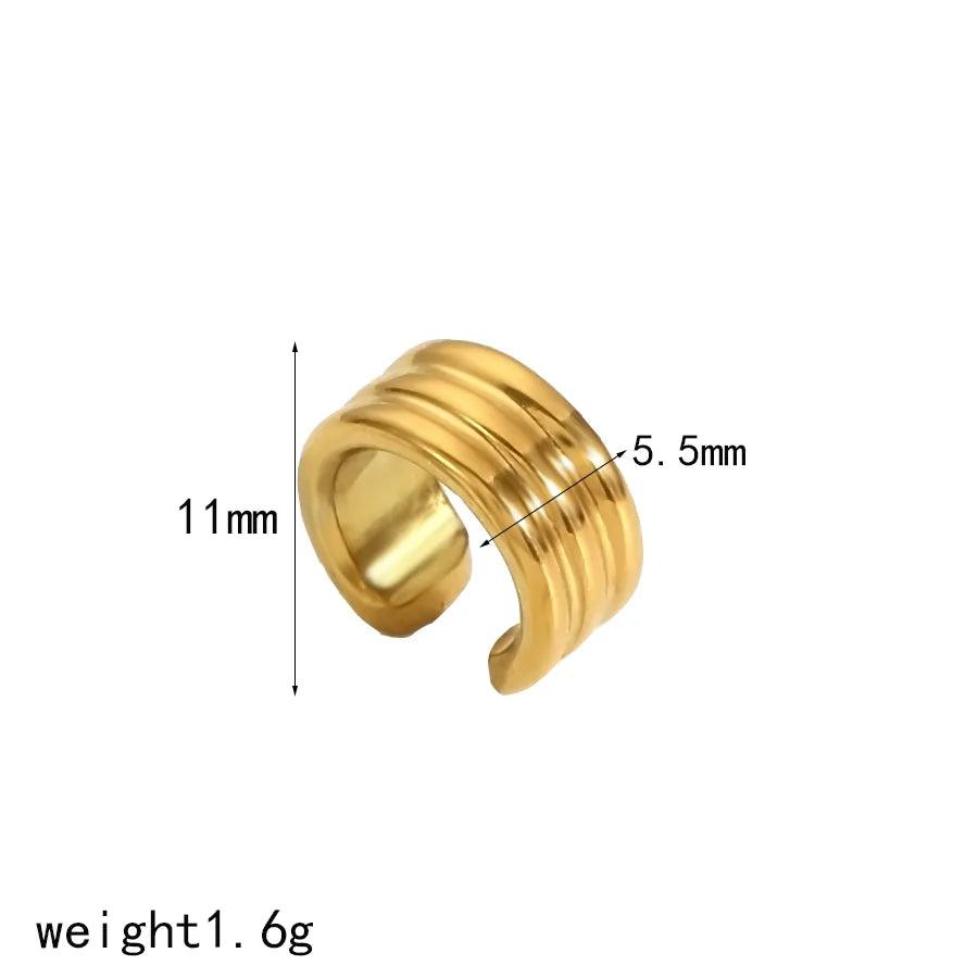 1 Piece Simple Style Classic Style C Shape Solid Color Polishing Plating 304 Stainless Steel 18K Gold Plated Ear Cuffs - Lilah jewellery boutique 