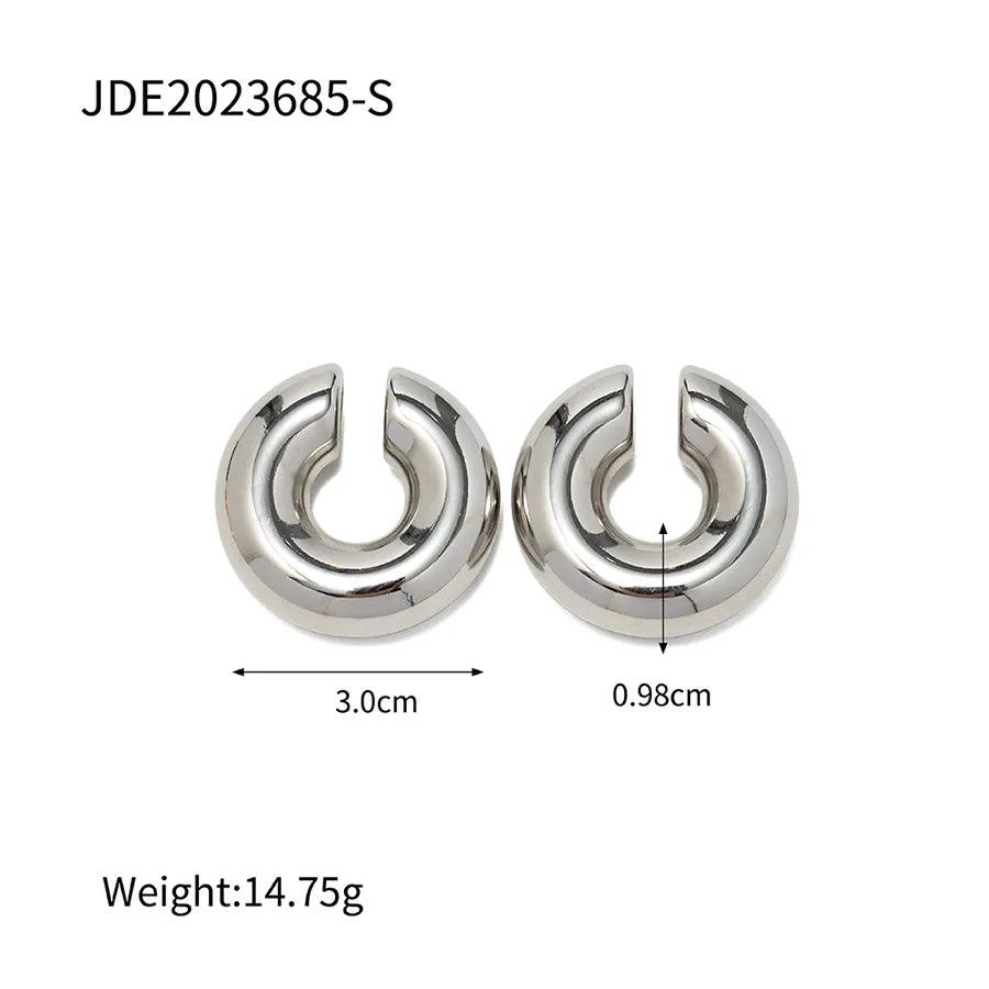 1 Pair Simple Style C Shape Plating 304 Stainless Steel Ear clips - Lilah jewellery boutique 