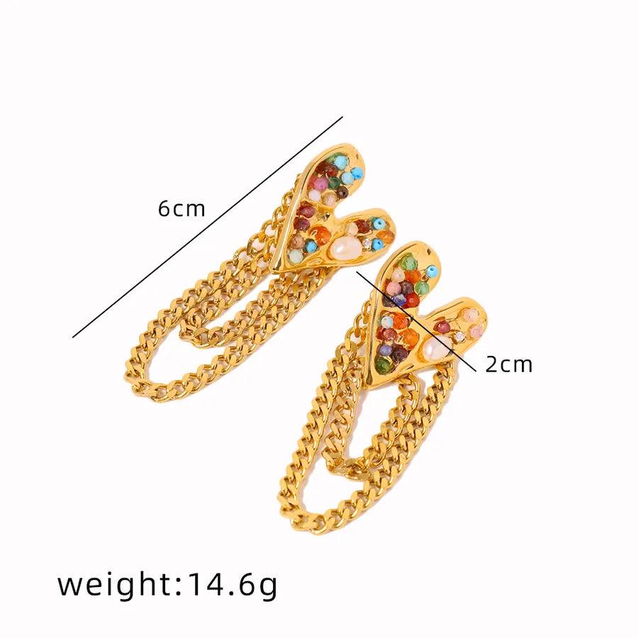 1 Pair Simple Style Classic Style Color Block Inlay 304 Stainless Steel Freshwater Pearl Pearl Gold Plated Drop Earrings - Lilah jewellery boutique 