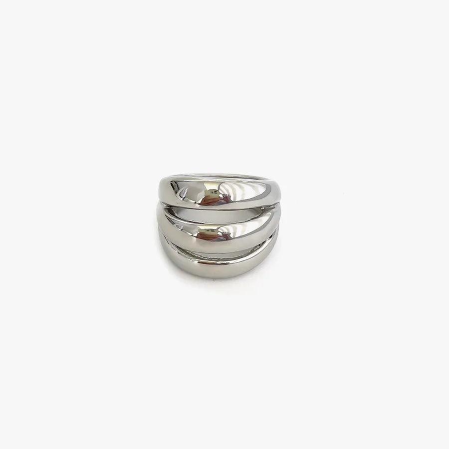 Jewelry Simple Style Classic Style Color Block 316L Stainless Steel Plating Stainless Steel Rings - Lilah jewellery boutique 