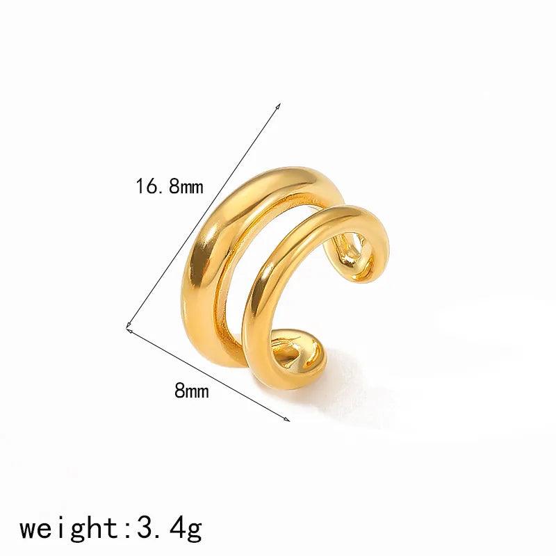 1 Piece Simple Style Classic Style C Shape Solid Color Polishing Plating 304 Stainless Steel 18K Gold Plated Ear Cuffs - Lilah jewellery boutique 