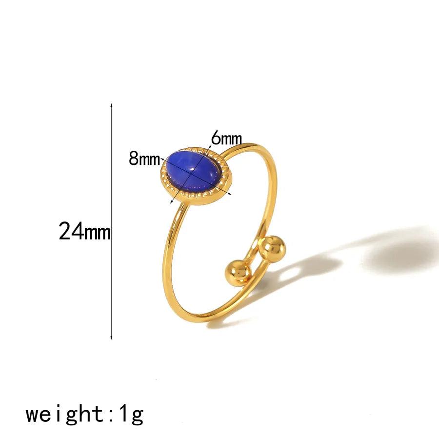 304 Stainless Steel 18K Gold Plated Simple Style Polishing Plating Geometric Adjustable Ring - Lilah jewellery boutique 