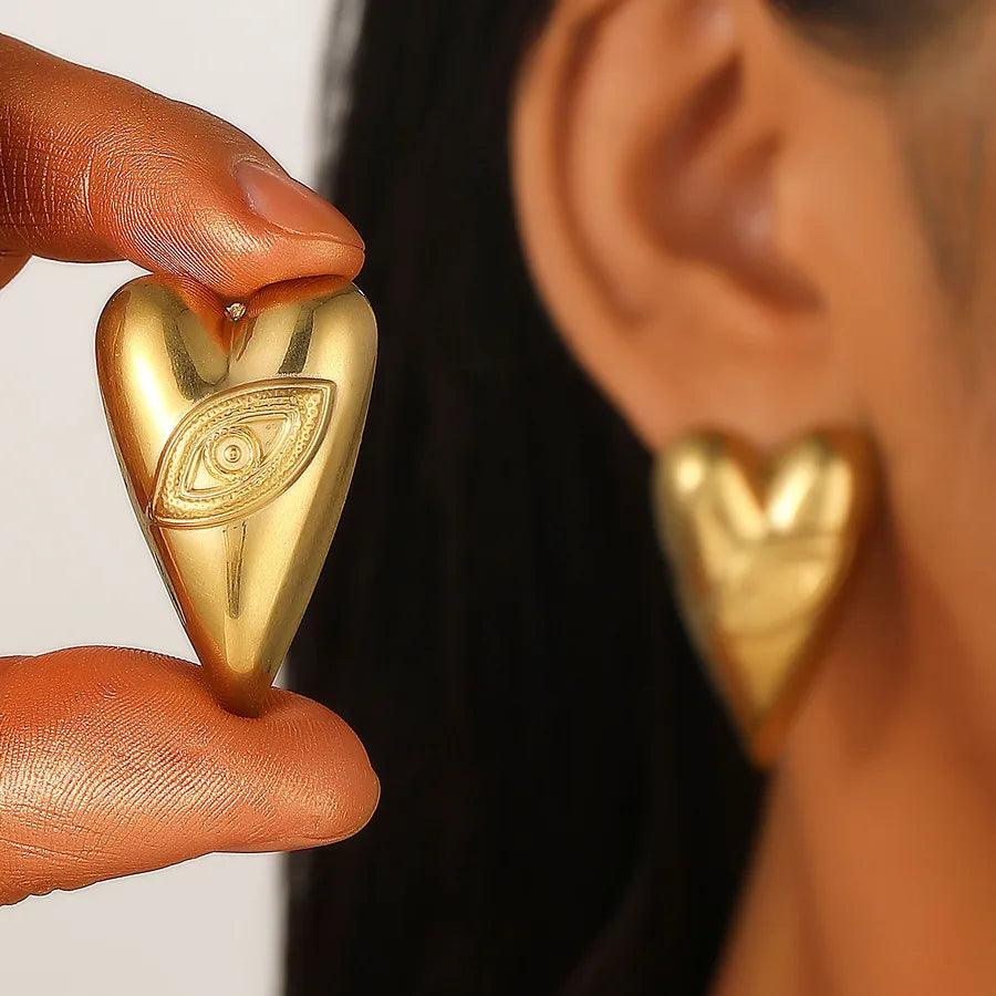 1 Pair Simple Style IG Style Geometric Plating 304 Stainless Steel Ear Studs - Lilah jewellery boutique 