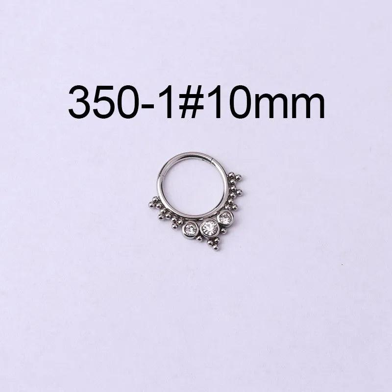 316 Stainless Steel Fashion Inlaid Zircon Geometric Nose Ring - Lilah jewellery boutique 