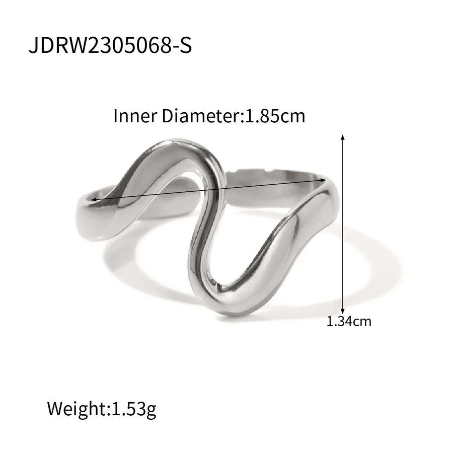 Jewelry Exaggerated Artistic Geometric 304 Stainless Steel Layered Open Rings - Lilah jewellery boutique 