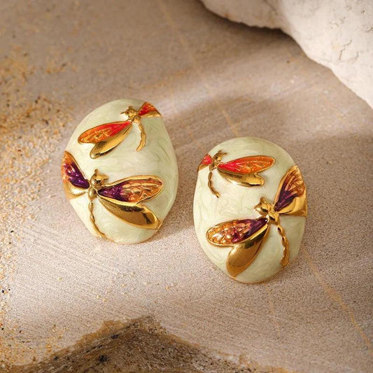 1 Pair Y2K Casual Simple Style Animal Enamel Plating 304 Stainless Steel Ear Studs - Lilah jewellery boutique 