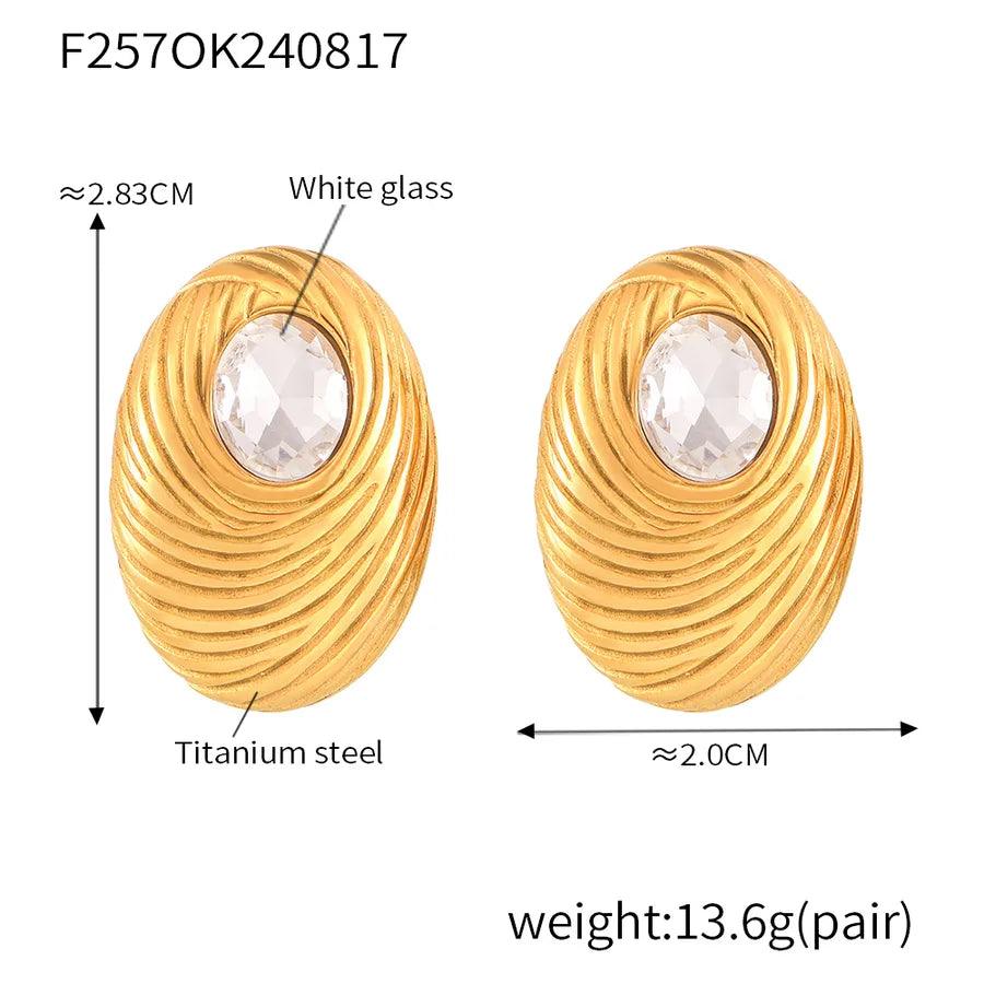 1 Pair Retro Simple Style Classic Style Geometric Titanium Steel 18K Gold Plated Ear Studs - Lilah jewellery boutique 