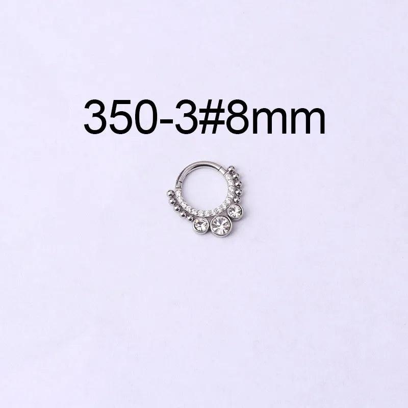 316 Stainless Steel Fashion Inlaid Zircon Geometric Nose Ring - Lilah jewellery boutique 