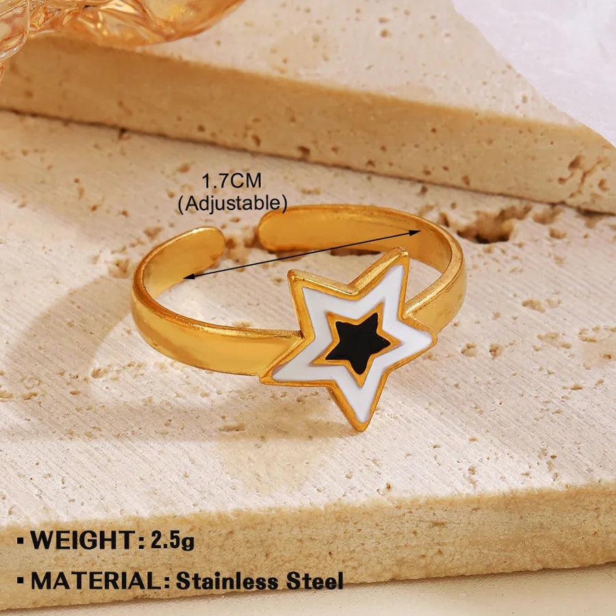 Wholesale Jewelry Simple Style Geometric 304 Stainless Steel Plating Open Rings - Lilah jewellery boutique 