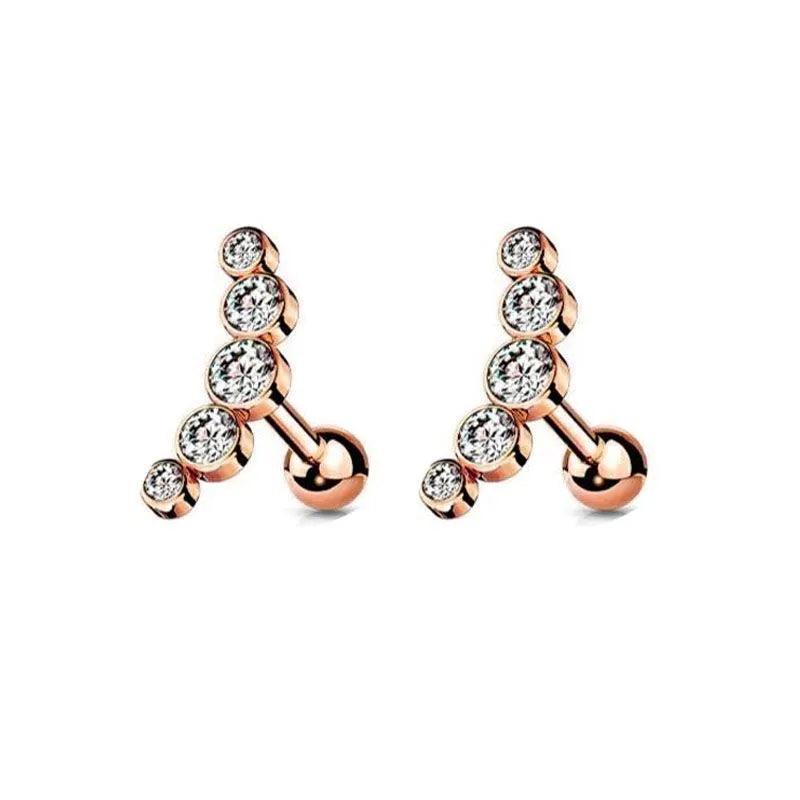 1 Piece Modern Style Classic Style Geometric Plating 304 Stainless Steel Ear Studs - Lilah jewellery boutique 