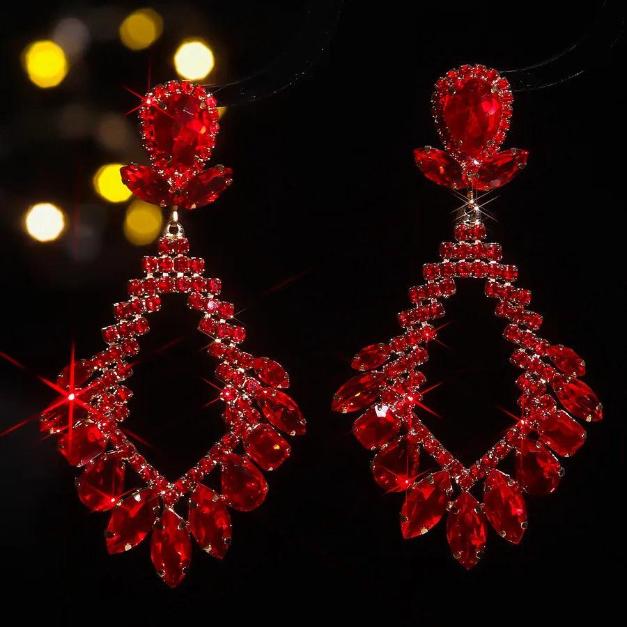 1 Pair Hip-Hop Lady Ethnic Style Tassel Inlay 316 Stainless Steel Artificial Rhinestones Drop Earrings - Lilah jewellery boutique 