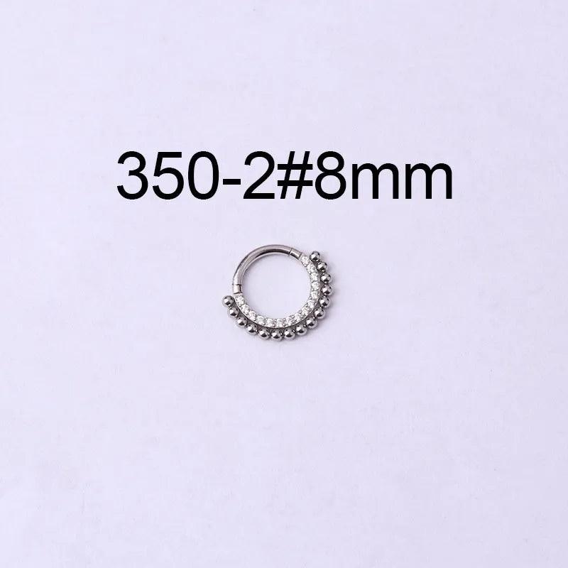 316 Stainless Steel Fashion Inlaid Zircon Geometric Nose Ring - Lilah jewellery boutique 