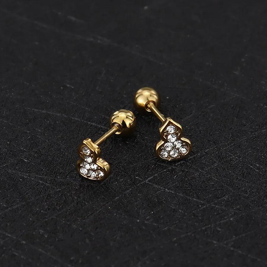 1 Piece Simple Style Commute Geometric Plating Titanium Steel Ear Studs - Lilah jewellery boutique 