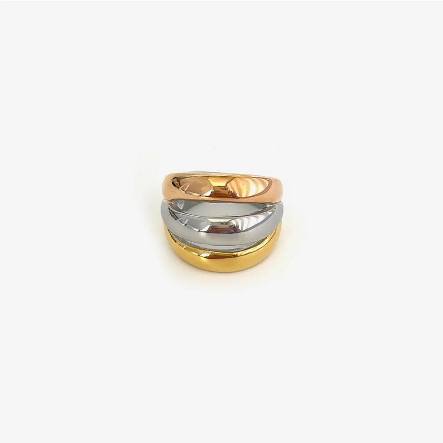 Jewelry Simple Style Classic Style Color Block 316L Stainless Steel Plating Stainless Steel Rings - Lilah jewellery boutique 