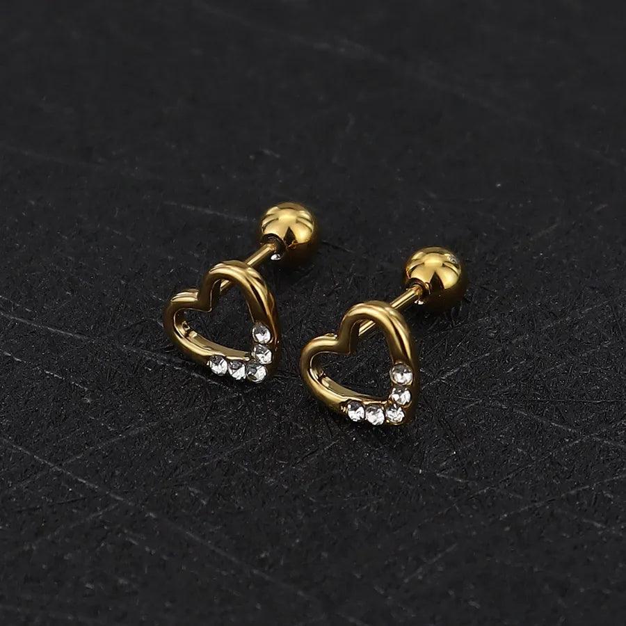 1 Piece Simple Style Commute Geometric Plating Titanium Steel Ear Studs - Lilah jewellery boutique 