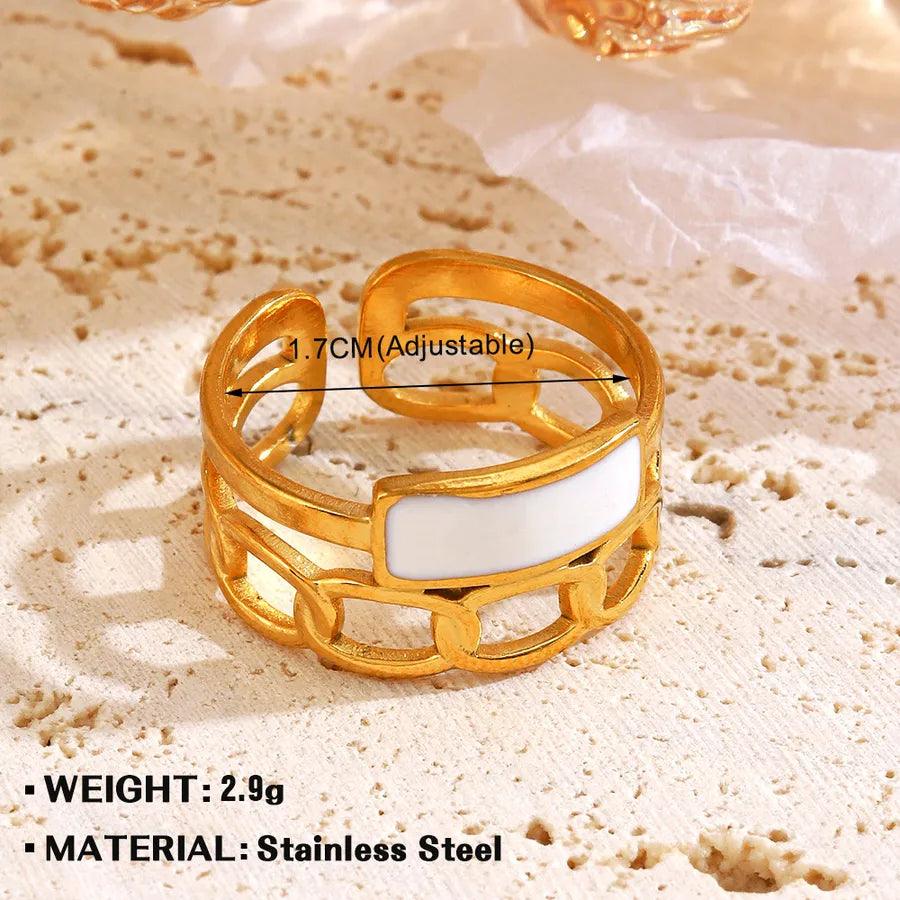 Wholesale Jewelry Simple Style Geometric 304 Stainless Steel Plating Open Rings - Lilah jewellery boutique 