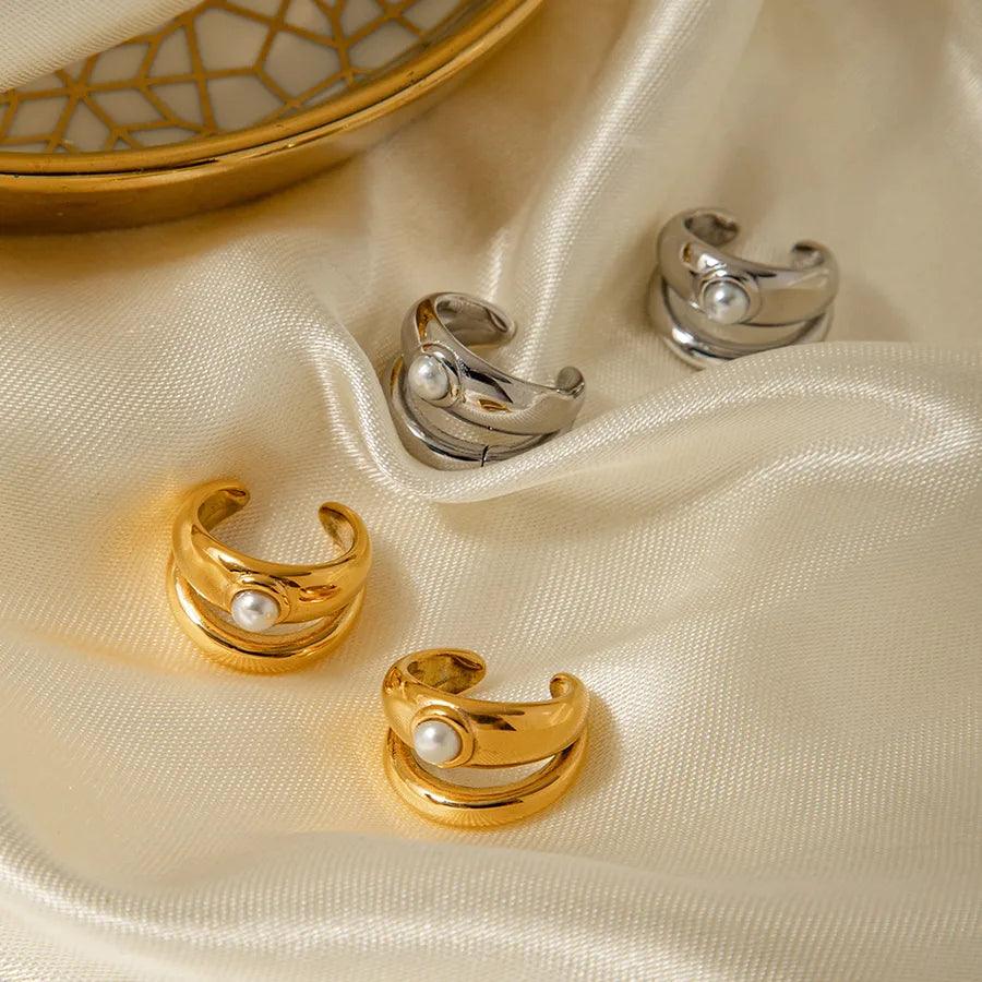 1 Pair Simple Style Classic Style Solid Color Plating 316 Stainless Steel Gold Plated Ear Studs - Lilah jewellery boutique 