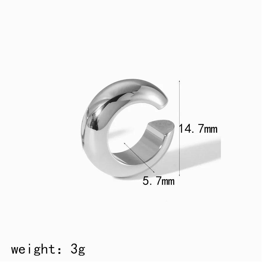 1 Piece Simple Style Classic Style C Shape Solid Color Polishing Plating 304 Stainless Steel 18K Gold Plated Ear Cuffs - Lilah jewellery boutique 