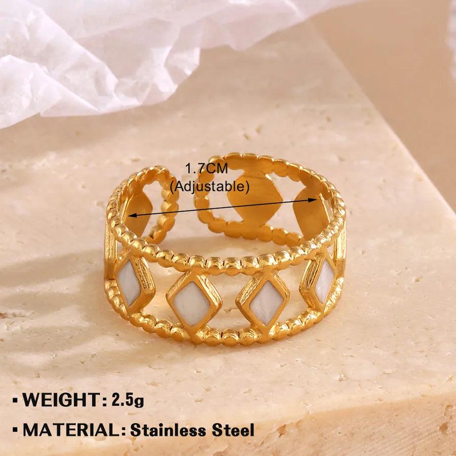 Wholesale Jewelry Simple Style Geometric 304 Stainless Steel Plating Open Rings - Lilah jewellery boutique 