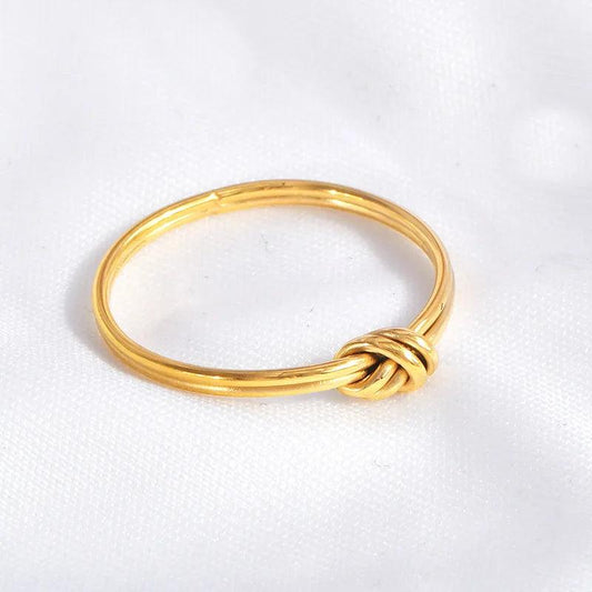 Jewelry Glam Shiny Solid Color 304 Stainless Steel 18K Gold Plated Plating Rings - Lilah jewellery boutique 