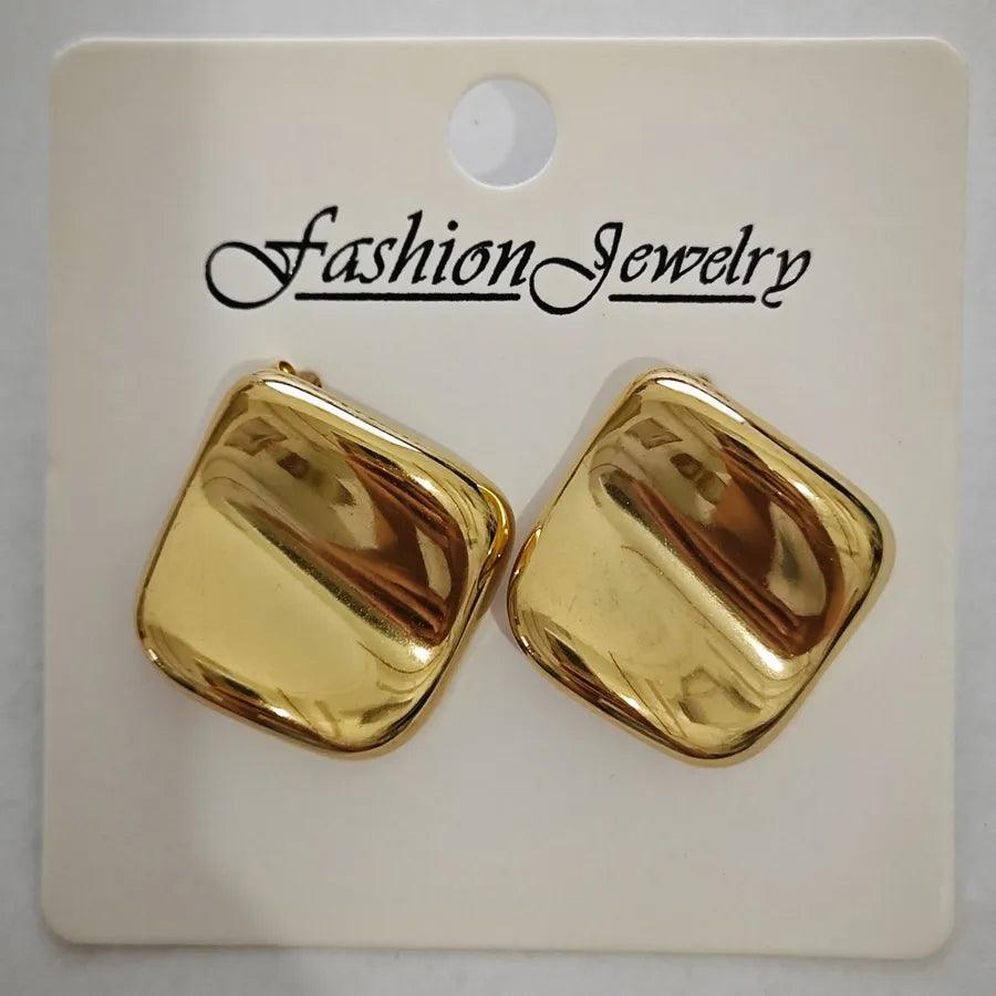 1 Pair Retro Solid Color Irregular Plating 304 Stainless Steel Ear Studs - Lilah jewellery boutique 