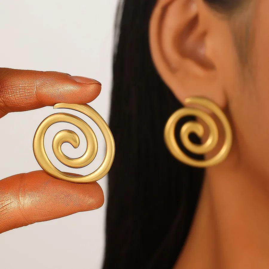 1 Pair Simple Style IG Style Geometric Plating 304 Stainless Steel Ear Studs - Lilah jewellery boutique 