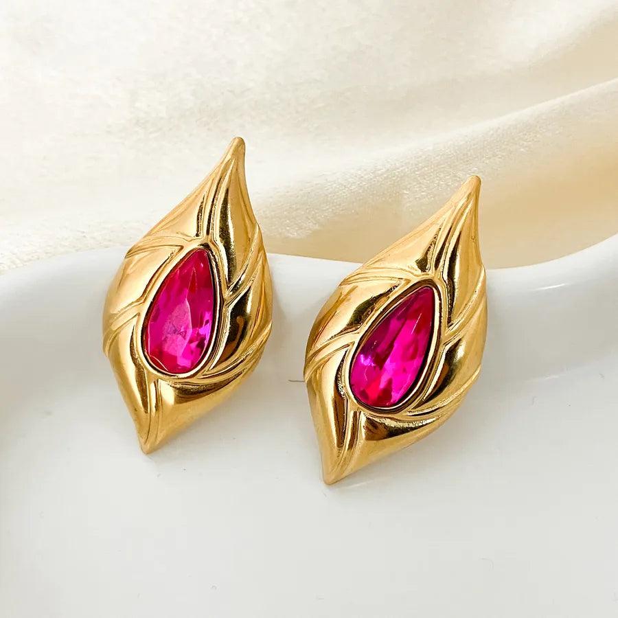 1 Pair Elegant Romantic Flower Plating 304 Stainless Steel 14K Gold Plated Ear Studs - Lilah jewellery boutique 