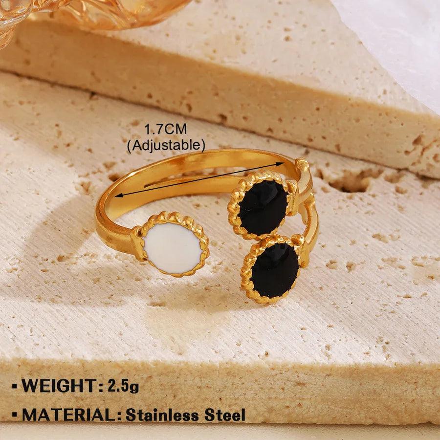 Wholesale Jewelry Simple Style Geometric 304 Stainless Steel Plating Open Rings - Lilah jewellery boutique 