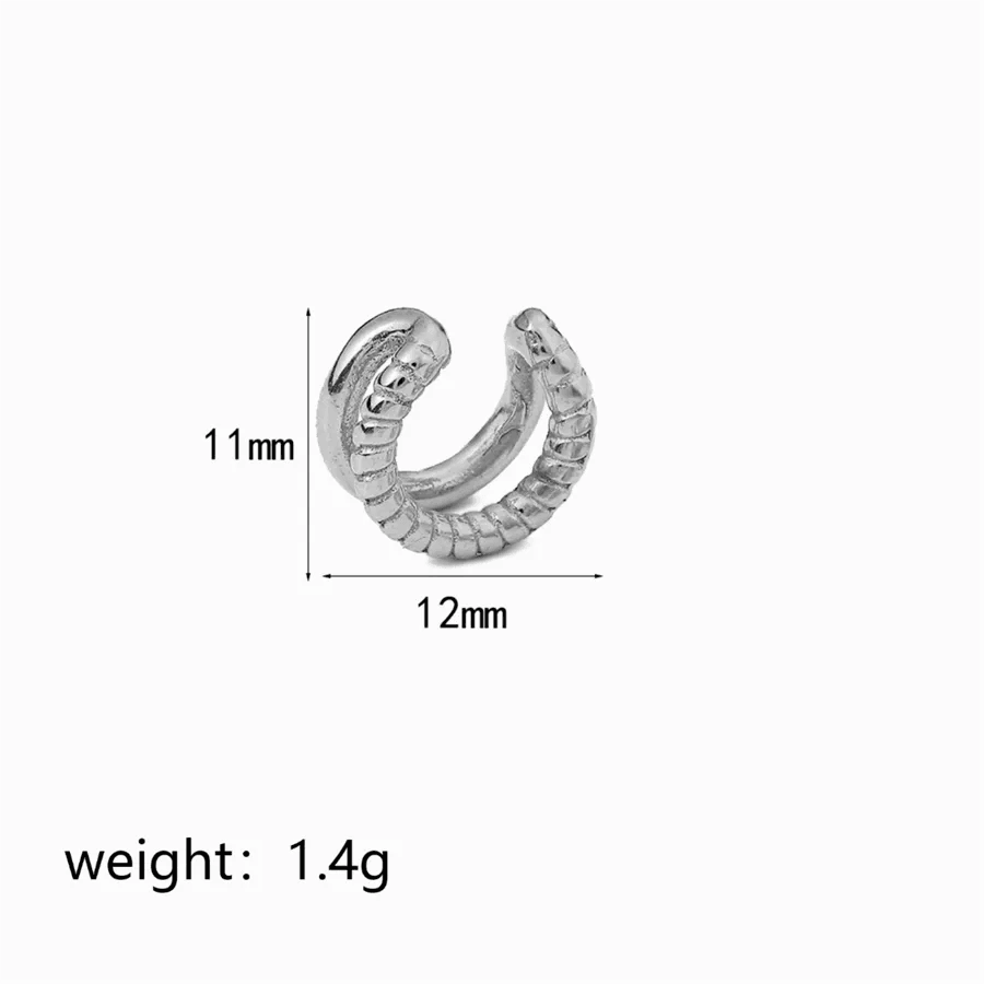 1 Piece Simple Style Classic Style C Shape Solid Color Polishing Plating 304 Stainless Steel 18K Gold Plated Ear Cuffs - Lilah jewellery boutique 