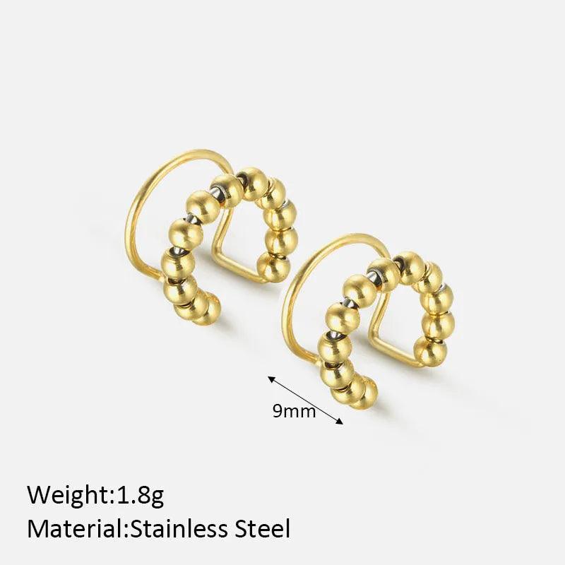 1 Pair Simple Style Classic Style Solid Color Plating 304 Stainless Steel Earrings - Lilah jewellery boutique 