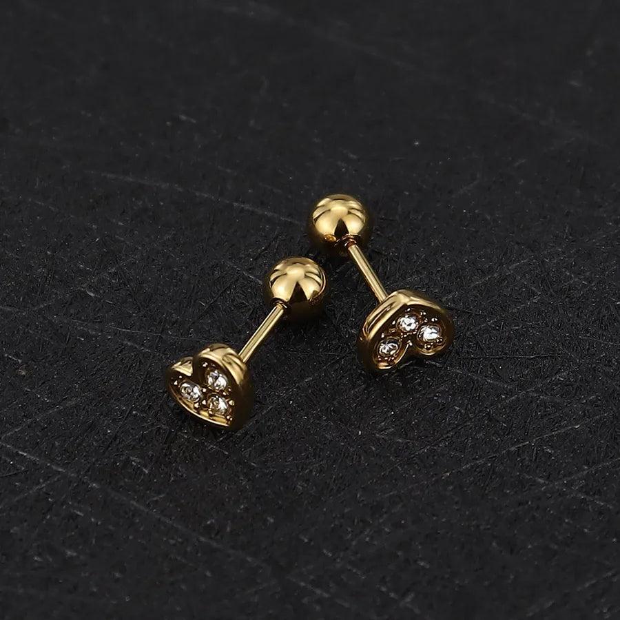 1 Piece Simple Style Commute Geometric Plating Titanium Steel Ear Studs - Lilah jewellery boutique 