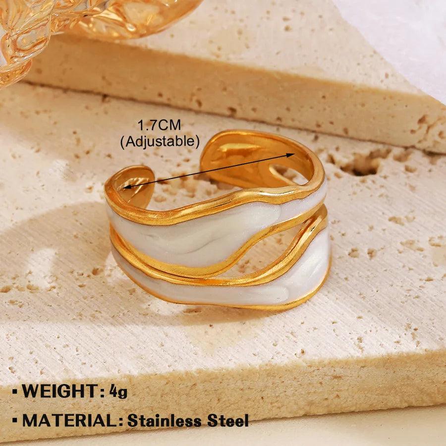 Wholesale Jewelry Simple Style Geometric 304 Stainless Steel Plating Open Rings - Lilah jewellery boutique 