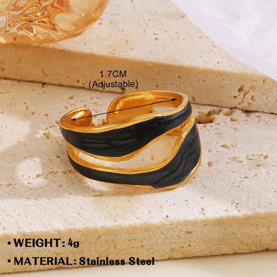 Wholesale Jewelry Simple Style Geometric 304 Stainless Steel Plating Open Rings - Lilah jewellery boutique 