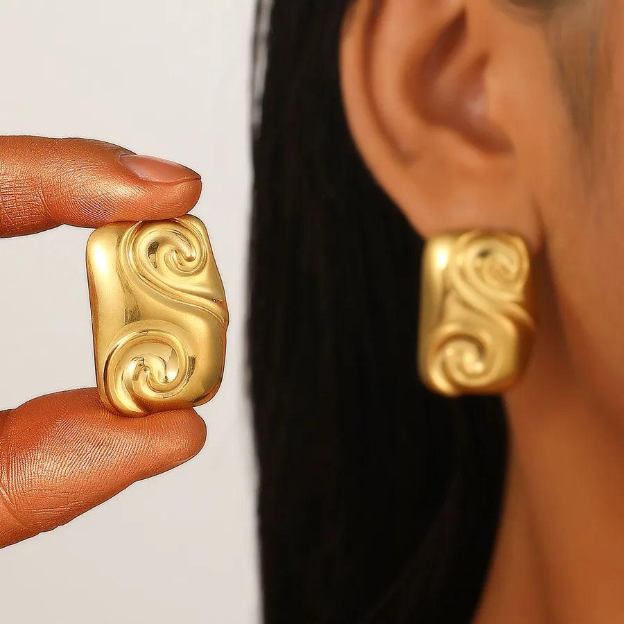 1 Pair Simple Style IG Style Geometric Plating 304 Stainless Steel Ear Studs - Lilah jewellery boutique 