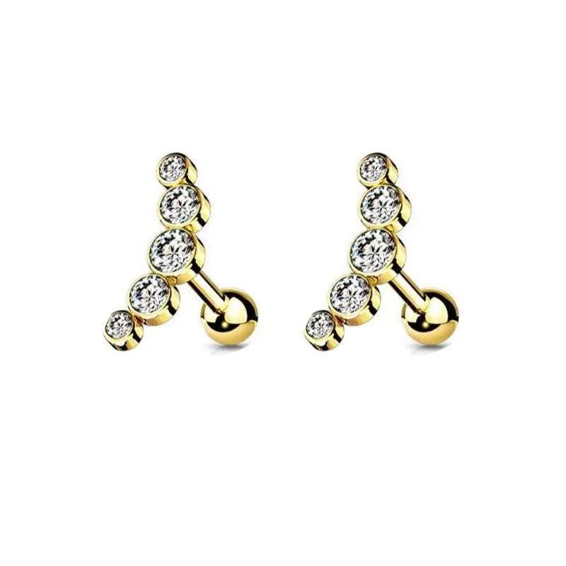 1 Piece Modern Style Classic Style Geometric Plating 304 Stainless Steel Ear Studs - Lilah jewellery boutique 