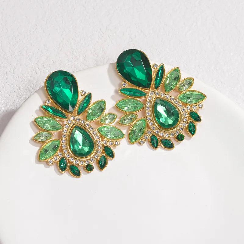 Σκουλαρίκια με στρας IG Style 304 Stainless Steel Rhinestones Ear Studs - Lilah jewellery boutique 