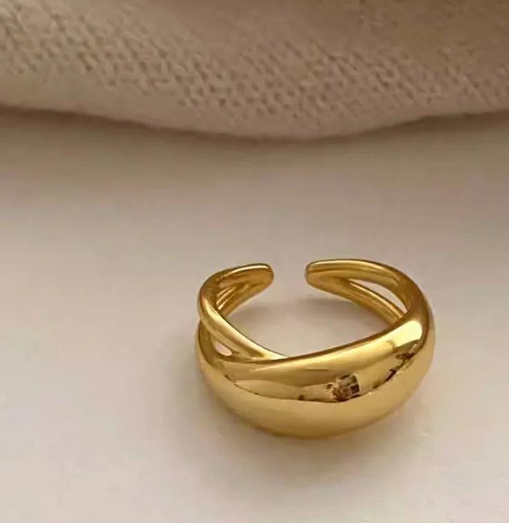 Wholesale Jewelry Simple Style Classic Style Solid Color 304 Stainless Steel Titanium Steel 18K Gold Plated Plating Rings - Lilah jewellery boutique 