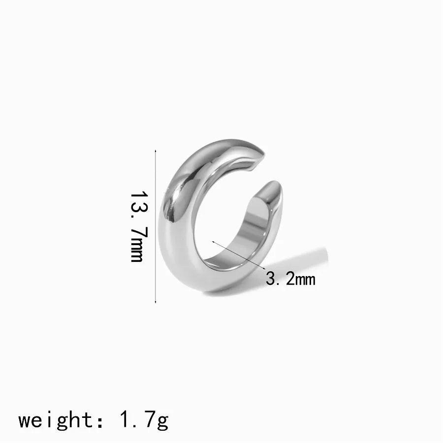 1 Piece Simple Style Classic Style C Shape Solid Color Polishing Plating 304 Stainless Steel 18K Gold Plated Ear Cuffs - Lilah jewellery boutique 