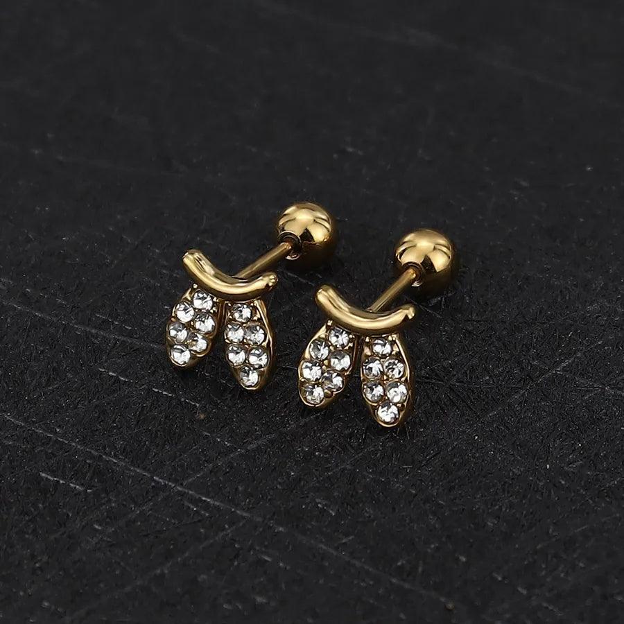 1 Piece Simple Style Commute Geometric Plating Titanium Steel Ear Studs - Lilah jewellery boutique 