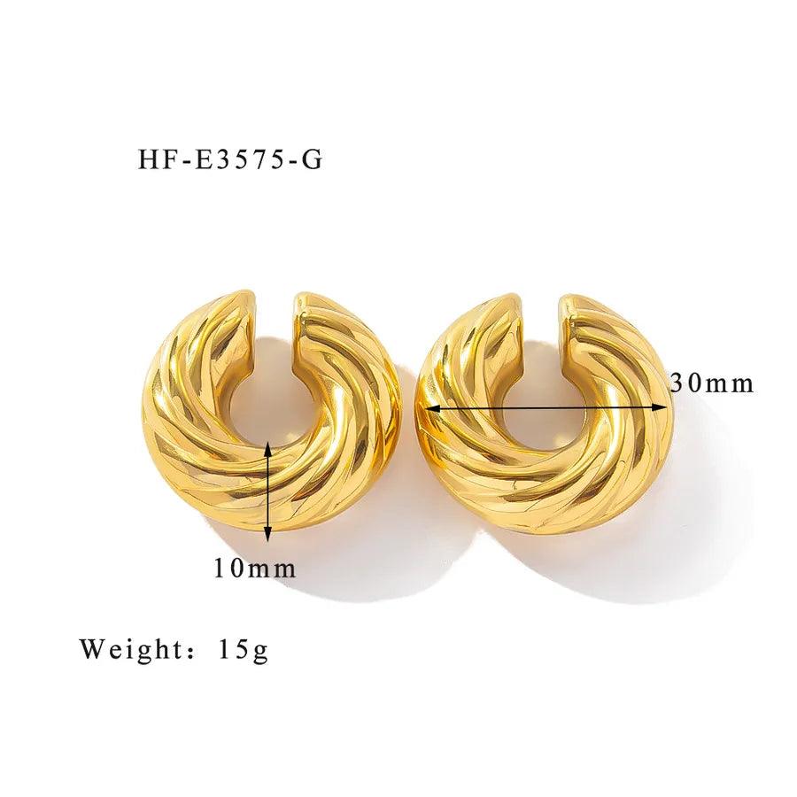 1 Piece Simple Style Classic Style Solid Color Plating 304 Stainless Steel Ear Cuffs - Lilah jewellery boutique 