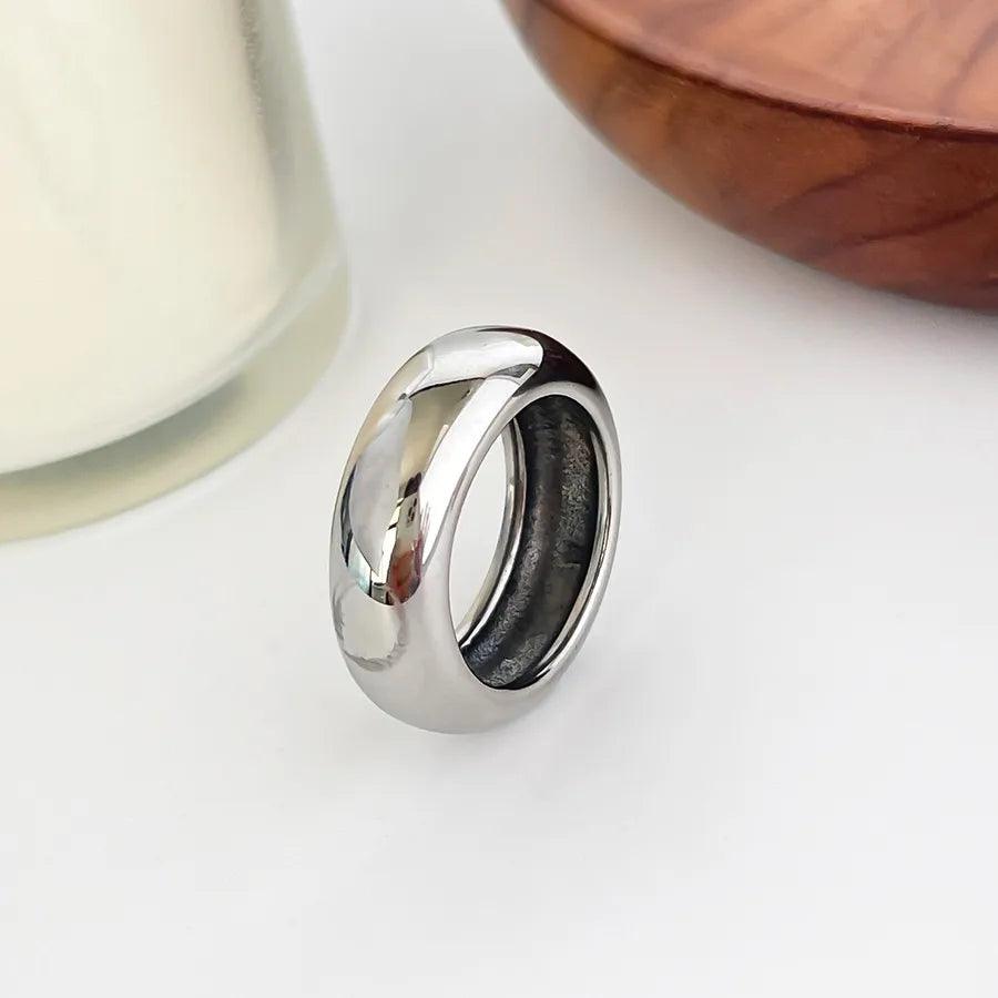 Jewelry Modern Style Classic Style Geometric Solid Color 316L Stainless Steel Plating Rings - Lilah jewellery boutique 