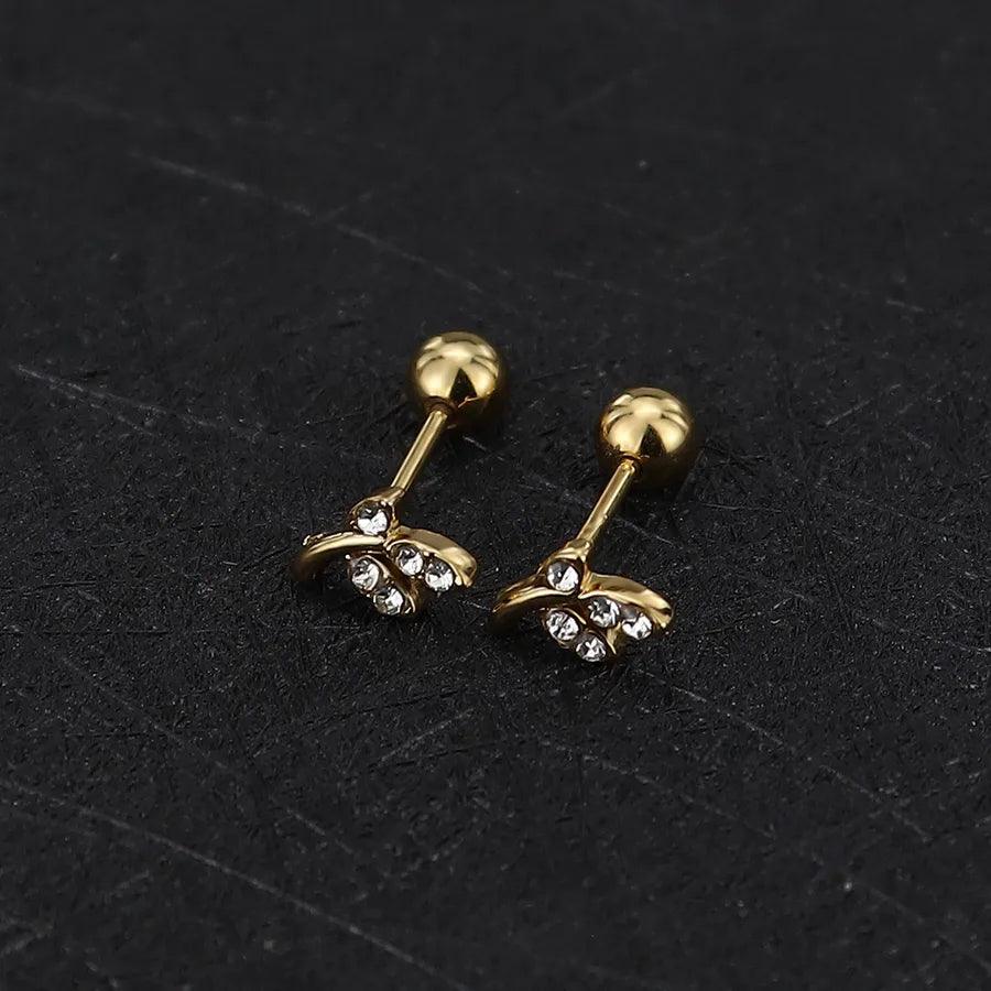 1 Piece Simple Style Commute Geometric Plating Titanium Steel Ear Studs - Lilah jewellery boutique 