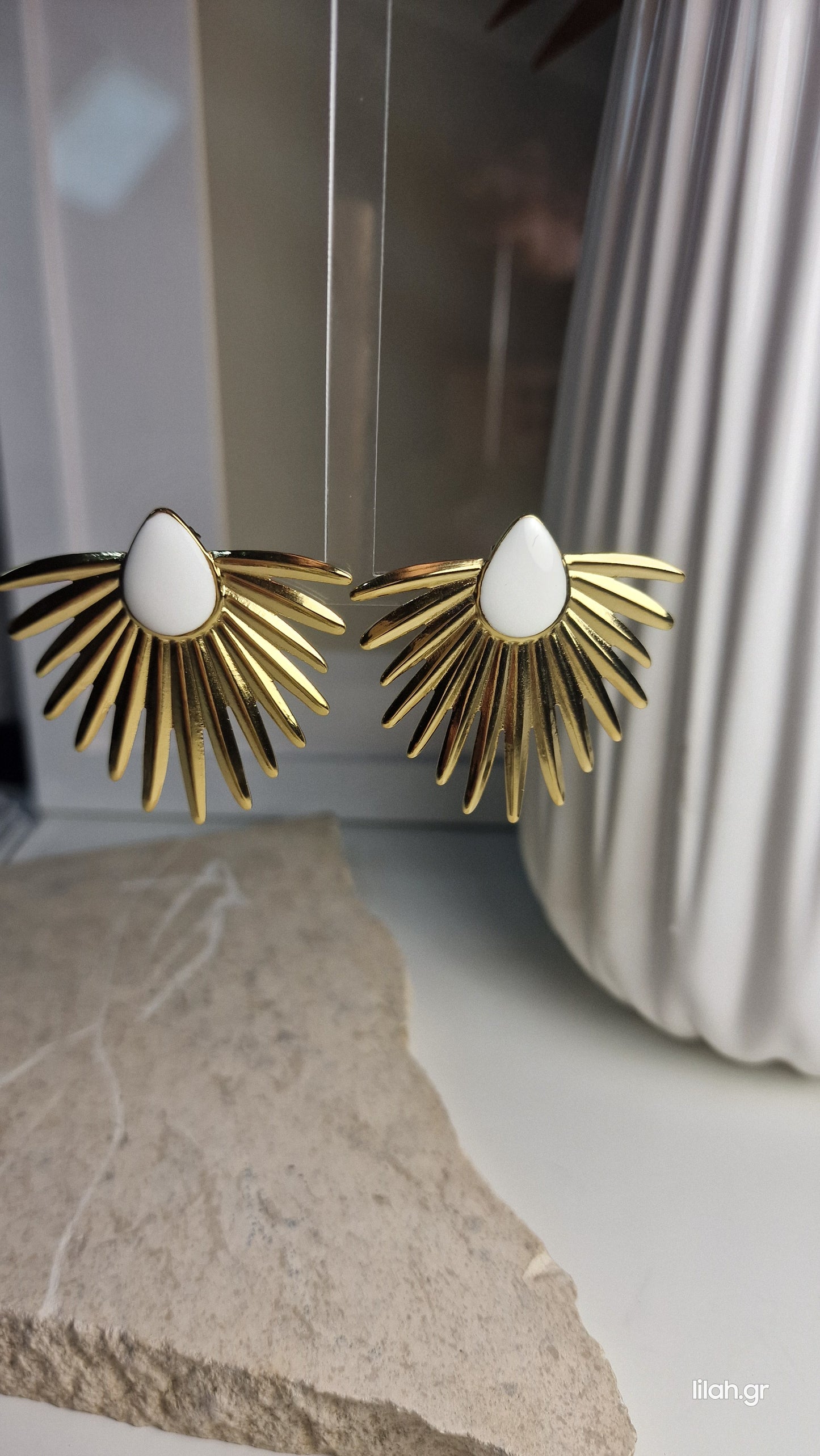 Palma steel earrings